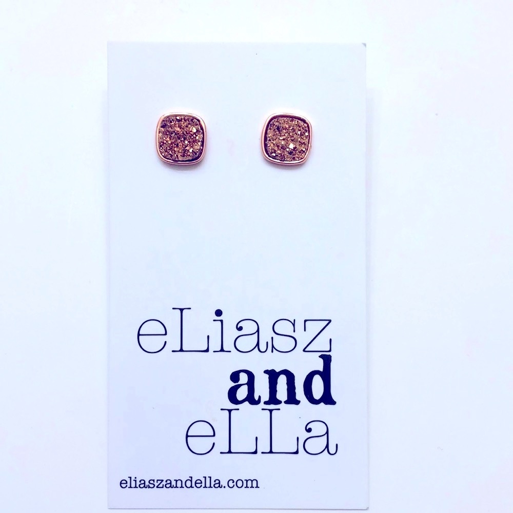 New eLiasz and eLLa Rose Gold Hustle City Studs